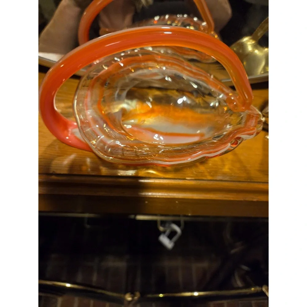 Vintage possible murano glass vase orange, MCM, mod, Bohemian